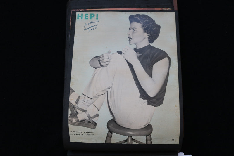 1948-1950 MOVIE STARS SCRAPBOOK - ELIZABETH TAYLOR - KATHERINE HEPBURN - E 24950
