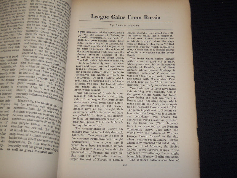 1934 NOVEMBER CURRENT HISTORY MAGAZINE - ALLAN NEVINS - JAPAN'S CASE - SP 4862O