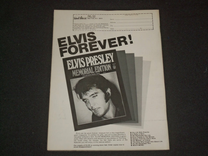 1977 TV MOVIE SCENE MAGAZINE NO. 8 - ELVIS PRESLEY - MARIE OSMOND - ST 6275