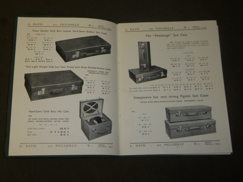 1930'S-1940'S A. DAVIS LEATHER GOODS CATALOG - PICCADAILLY - LONDON - J 3819