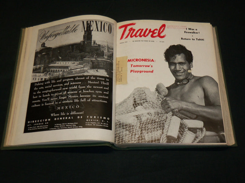 1953 JANUARY-DECEMBER TRAVEL MAGAZINE BOUND VOLUME - GREAT COVERS - KD 5997