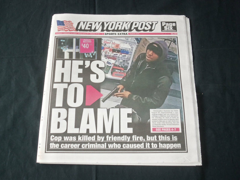 2019 FEBRUARY 14 NEW YORK POST NEWSPAPER - CHRISTOPHER RANSOM - HE'S TO BLAME