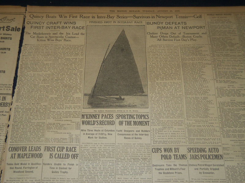 1911 AUGUST 22 THE BOSTON HERALD - HUGE PROFITS IN NEW KIND OF INSURANCE- BH 311