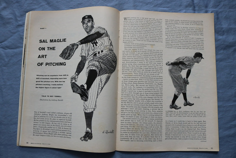 1958 MARCH 17 SPORTS ILLUSTRATED MAGAZINE - BIG LEAGUE SECRETS - ST 5505V