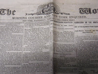 1862 JANUARY 8 THE WORLD NEWSPAPER - TRIPLE SHEET - NEW YORK - CIVIL WAR - K 62