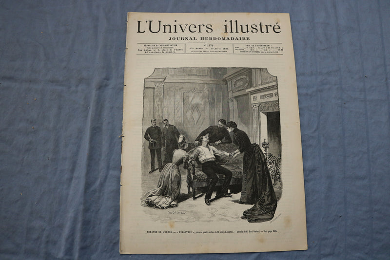 1889 APRIL 20 L'UNIVERS ILLUSTRE - THEATRE DE L'ODEON-REVOLTEE- FRENCH - NP 8569