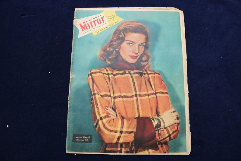 1949 FEBRUARY 20 NY MIRROR MAGAZINE - LAUREEN BACALL COVER - E 22470