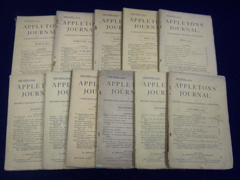 1879 APPLETON'S JOURNAL MAGAZINE LOT OF 11 ISSUES - SPENCER WALPOLE - WR 689