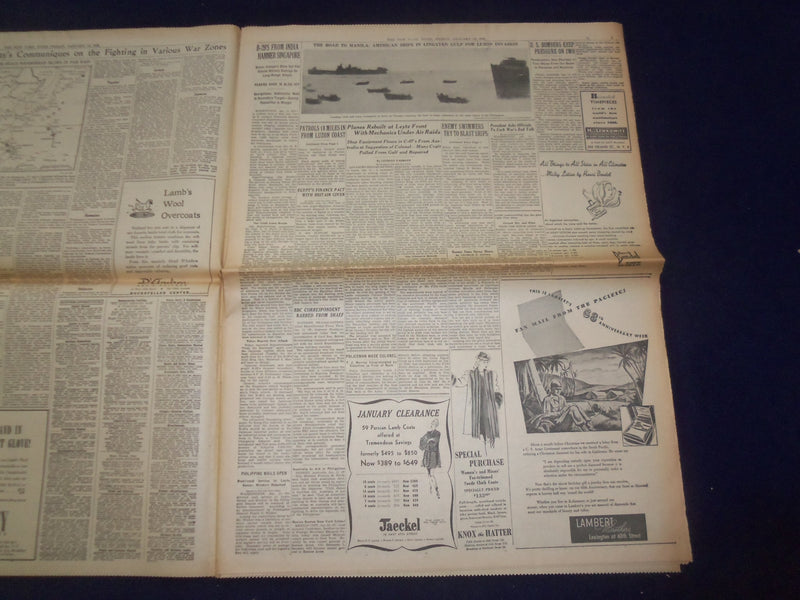1945 JAN 12 NEW YORK TIMES - AMERICANS DEEPEN AND WIDEN LUZON FOOTHOLD - NP 6650