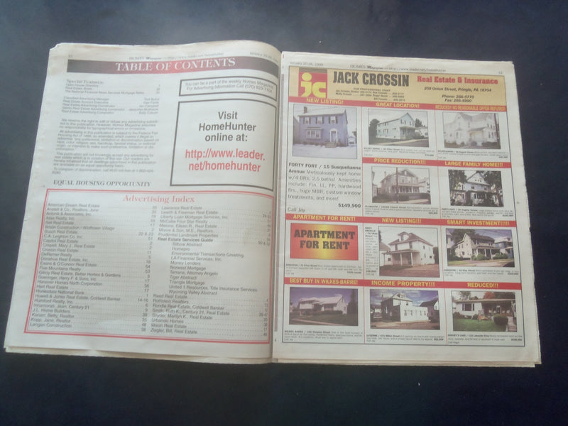 1999 JANUARY 20-26 HOMES & PROPERTIES MAGAZINE - WILKES-BARRE, PA - NP 6196