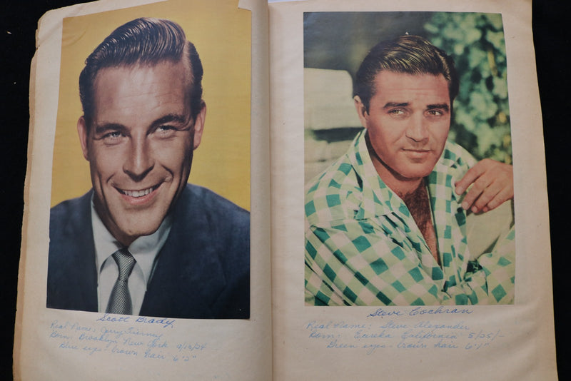 HOLLYWOOD ACTORS SCRAPBOOK - RONALD REAGAN - JOHN DEREK - ALAN LADD - E 24916