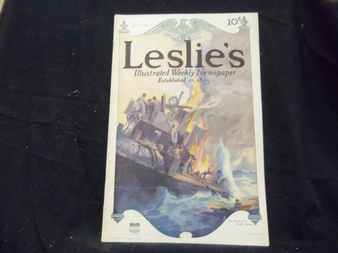 1915 MARCH 18 LESLIE'S WEEKLY MAGAZINE - THE DESTROYER'S DEATH THROE - ST 1315