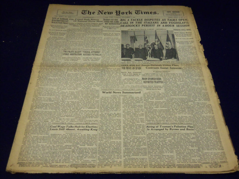 1946 NOVEMBER 5 NEW YORK TIMES - BIG 4 PEACE PARLEY - NT 2963