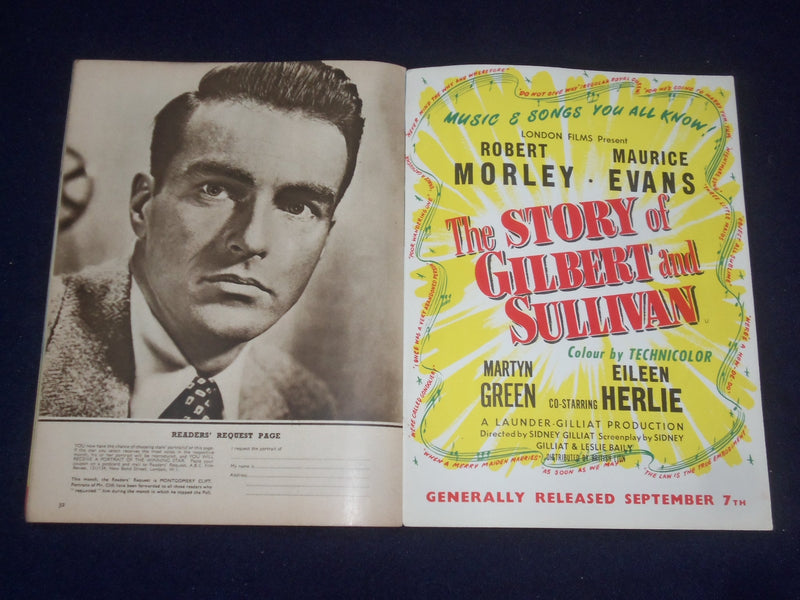 1953 SEPTEMBER FILM REVIEW MAGAZINE - DORIS DAY - MONTGOMERY CLIFT - J 9671