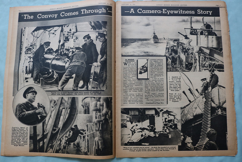 1943 JAN 10 SUNDAY MIRROR NEWSPAPER MAGAZINE SECTION -MARSHALL & KING - NP 9077
