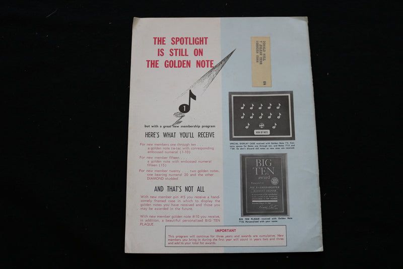 1965 MAR-APR THE HARMONIZER MAGAZINE - BOSTON BARBERSHOPPERS COVER - SP 4926K