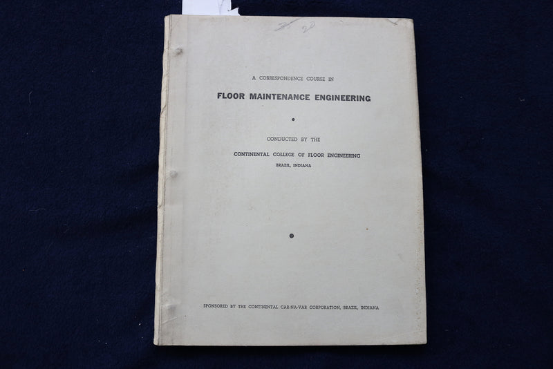 1930'S CONTINENTAL COLLEGE OF FLOOR ENGINEERING COURSE - BRAZIL, INDIANA - K 898