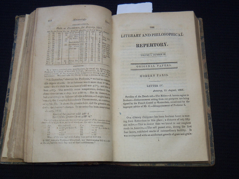 1812-1814 THE LITERARY & PHILOSOPHICAL REPERTORY MAGAZINE BOUND VOLUME - KD 7819
