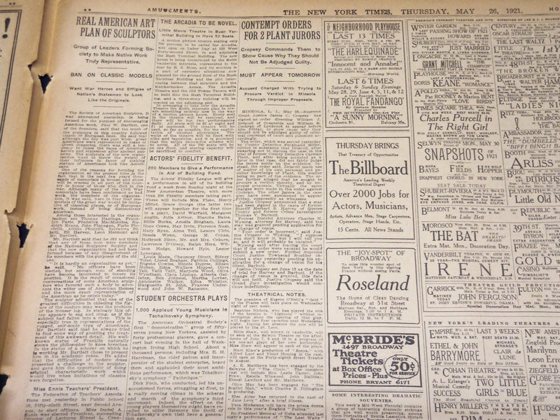 1921 MAY 26 NEW YORK TIMES - ONE AMERICAN LEFT IN HOYLAKE TOURNEY - NT 7857