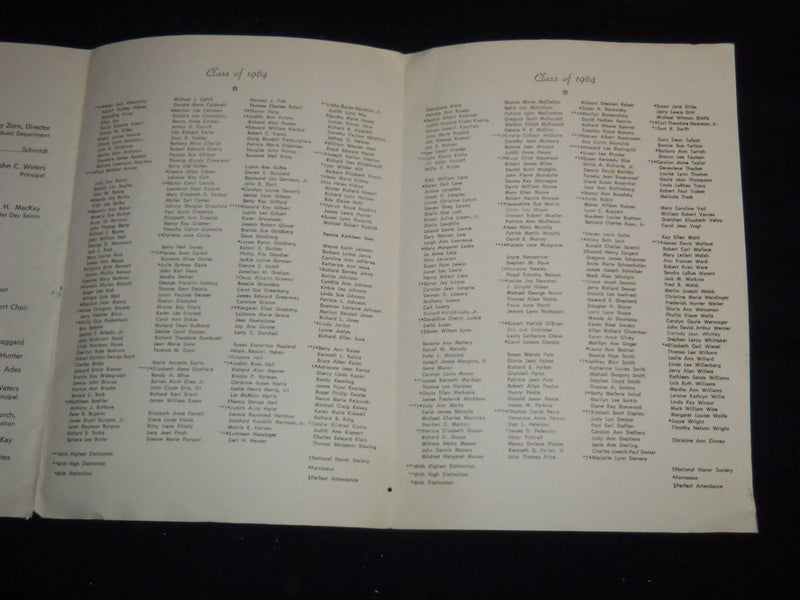 1964 CENTRAL HIGH SCHOOL COMMENCEMENT 6TH ANNUAL PROGRAM - J 9049