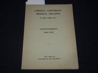 1901-1902 CORNELL UNIVERISTY MEDICAL COLLEGE ANNOUNCEMENT - NEW YORK - K 3100