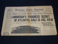 1927 MAY 21 ILLINOIS JOURNAL NEWSPAPER - LINDBERGH'S PROGRESS SECRET - NP 5818