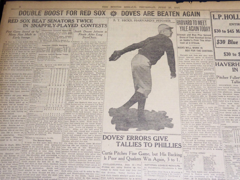1910 JUNE 23 THE BOSTON HERALD - MAY BE LAST BIG BOOT IN YEARS -SULLIVAN- BH 345
