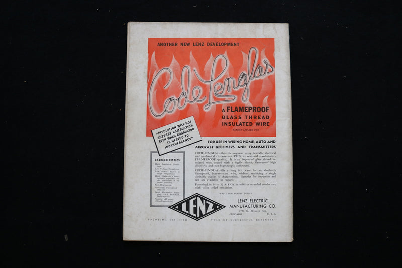 1939 AUGUST ELECTRONICS MAGAZINE - PATTERN FOR BROADCASTING COVER - E 10922