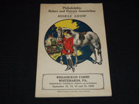 1928 SEPTEMBER PHILADELPHIA RIDERS & DRIVERS HORSE SHOW PROGRAM - J 7496