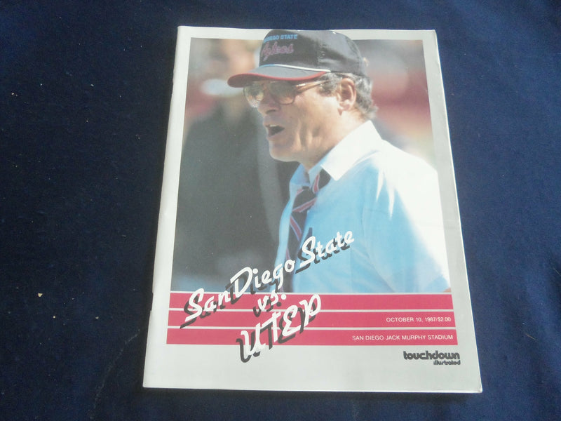 1987 OCTOBER 10 SAN DIEGO STATE UNIV VS UTEP FOOTBALL PROGRAM - ST 5882A