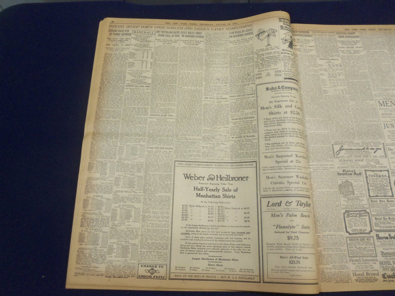 1918 AUGUST 15 NEW YORK TIMES - GERMANS FALL BACK NORTH OF ALBERT - NT 9194