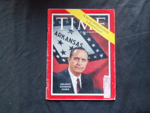 1957 SEPTEMBER 23 TIME MAGAZINE - ARKANSAS' GOVERNOR ORVAL FAUBUS - T 1607