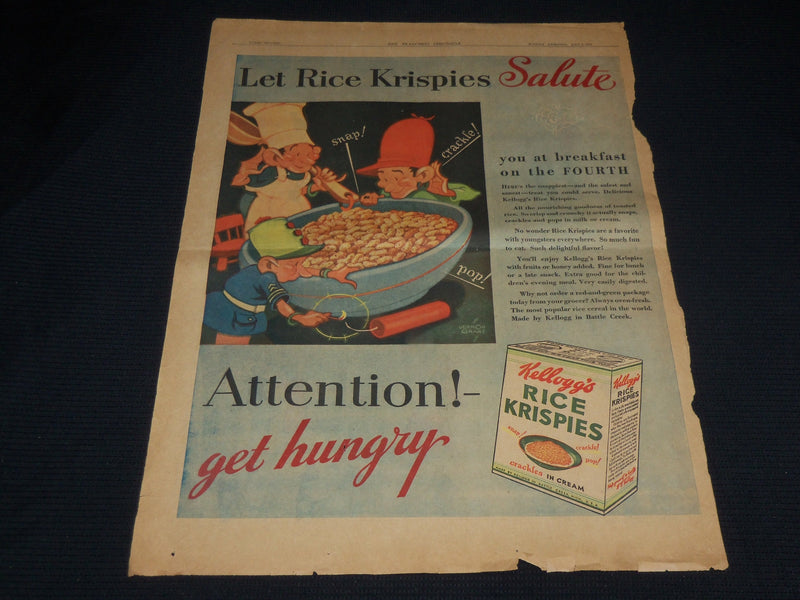 1933 JULY 2 RICE KRISPIES COLOR COMICS FULL PAGE AD - UP 17F