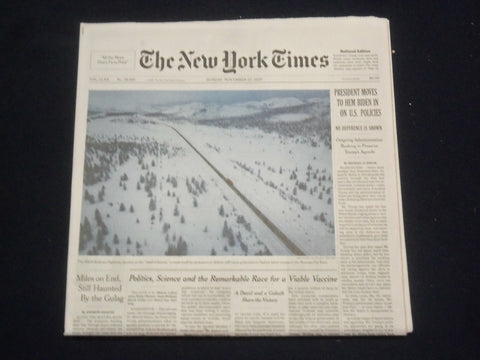 2020 NOVEMBER 22 NEW YORK TIMES-PRESIDENT MOVES TO HEM BIDEN IN ON U.S. POLICIES
