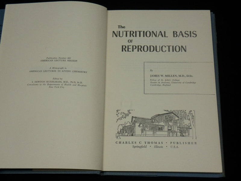 1962 THE NUTRITIONAL BASIS OF REPRODUCTION BOOK BY JAMES W. MILLEN M.D.- KD 6366