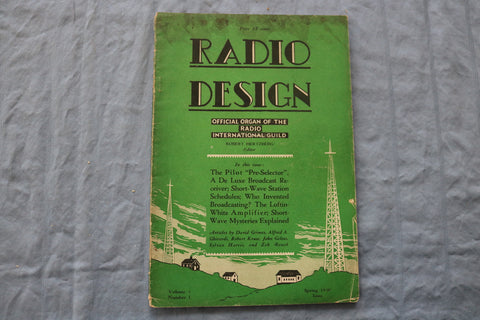 1930 SPRING RADIO DESIGN SOFTCOVER HANDBOOK - PILOT PRE-SELECTOR RECEIVER- K 318