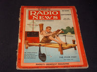 1925 SEPTEMBER RADIO NEWS MAGAZINE - THE POOR FISH FRONT COVER - E 5171