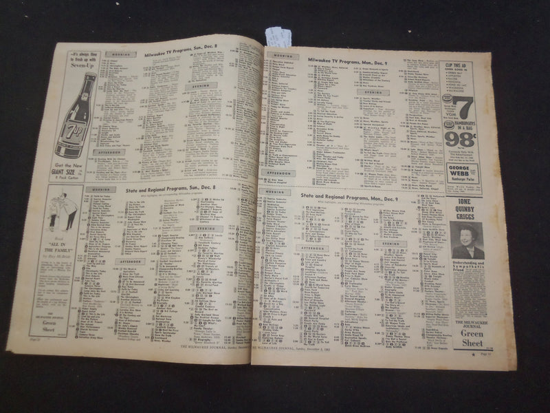 1963 DEC 8 MILWAUKEE JOURNAL TV SCREEN SECTION - JOEY BISHOP COVER - NP 8062