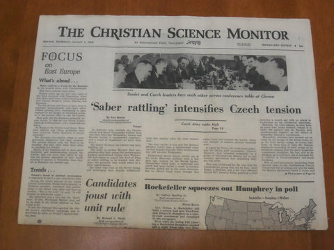 1968 AUG 1 THE CHRISTIAN SCIENCE MONITOR - ROCKEFELLER SQUEEZES HUMPHREY-NP 4670