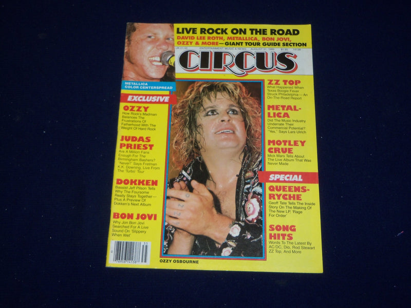 1986 AUGUST 31 CIRCUS MAGAZINE - OZZY OSBOURNE COVER - PHOTOS - SP 9635