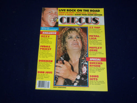 1986 AUGUST 31 CIRCUS MAGAZINE - OZZY OSBOURNE COVER - PHOTOS - SP 9635