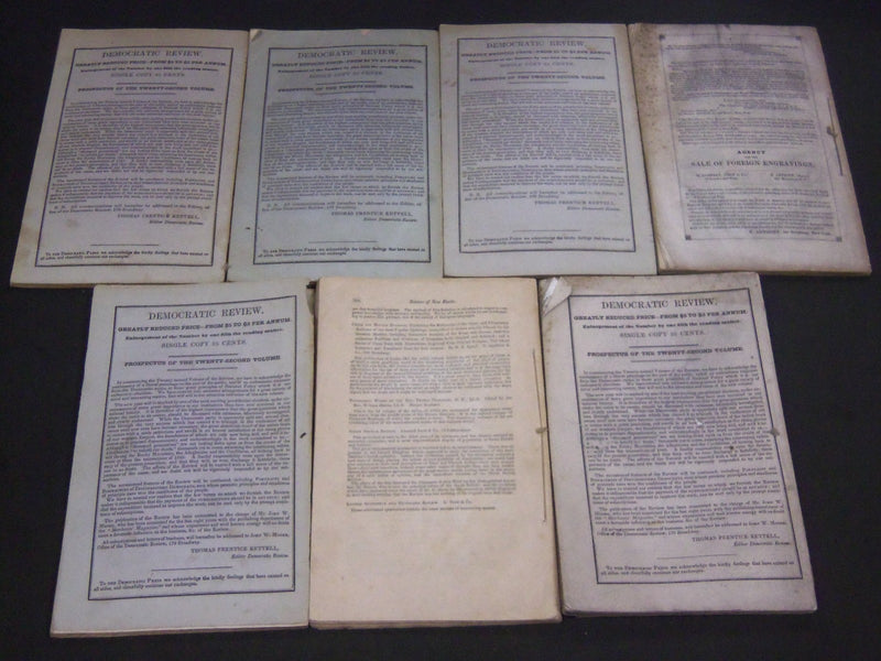 1848 THE DEMOCRATIC REVIEW LOT OF 7 ISSUES - NICE ENGRAVINGS - WR 848