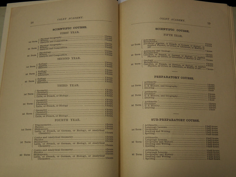 1894 COLBY ACADEMY CATALOGUE - NEW HAMPSHIRE - K 2711