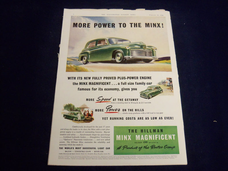 1950 FEBRUARY 25 ILLUSTRATED LONDON NEWS MAGAZINE - - E 8130