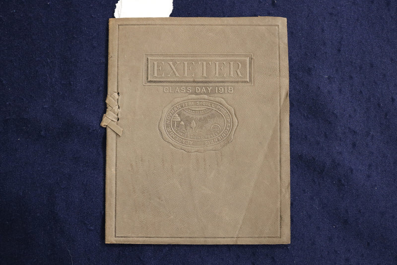 1918 PHILIPS EXETER ACADEMY CLASS DAY EXERCISES SOFTCOVER BOOK - K 1349