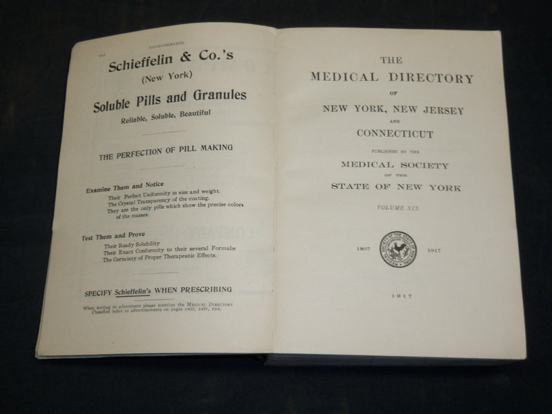 1917-1924 MEDICAL DIRECTORY OF NEW YORK NJ & CONNECTICUT LOT OF 7 - KD 2640