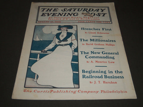 1902 AUGUST 23 THE SATURDAY EVENING POST MAGAZINE - ILLUSTRATED COVER- SP 1056