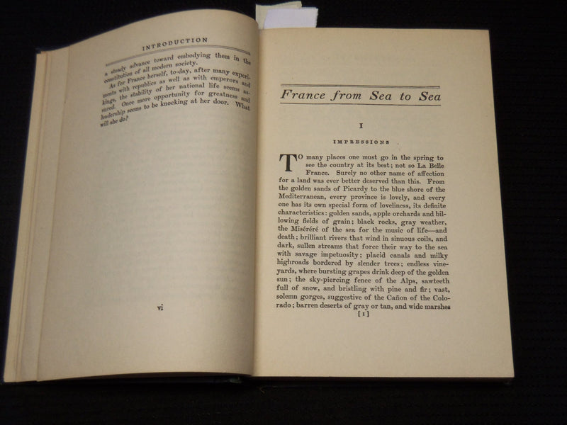 1913 FRANCE FROM SEA TO SEA HARDCOVER BOOK BY ARTHUR STANLEY RIGGS - KD 9396
