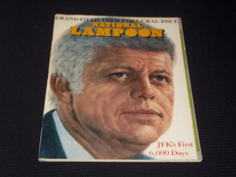 1977 FEBRUARY NATIONAL LAMPOON MAGAZINE - JFK'S 1ST 6000 DAYS COVER - E 3305