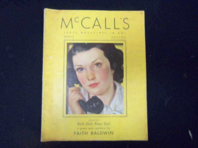 1936 MARCH MCCALL'S MAGAZINE - NICE ILLUSTRATIONS, STORIES & ADS - ST 3889